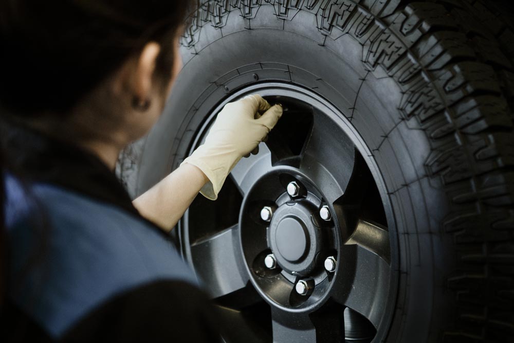 Tire on wheel